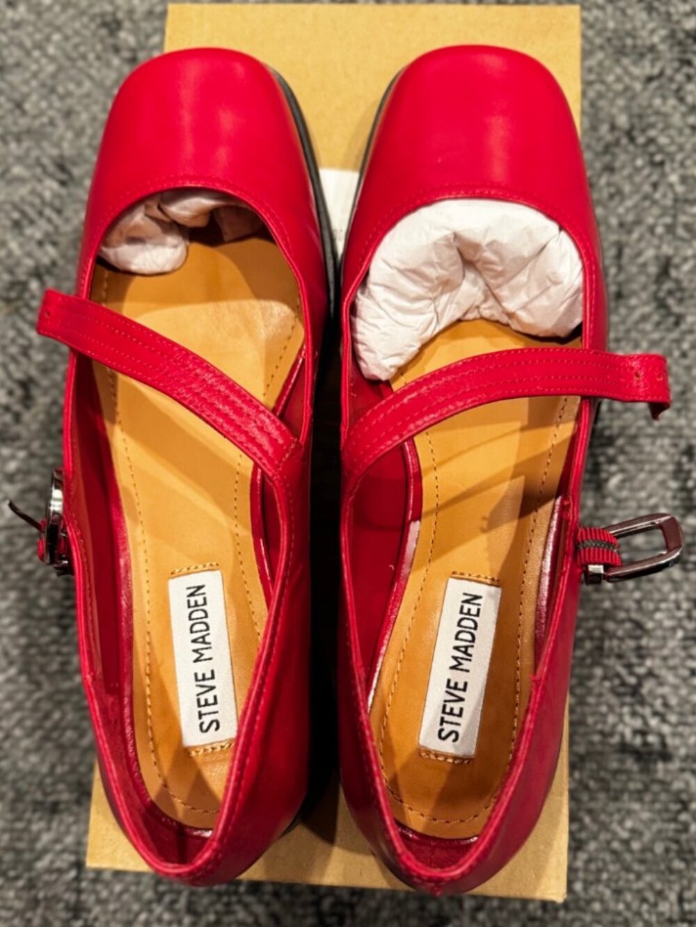 Steve Madden Red Mary Jane Flats